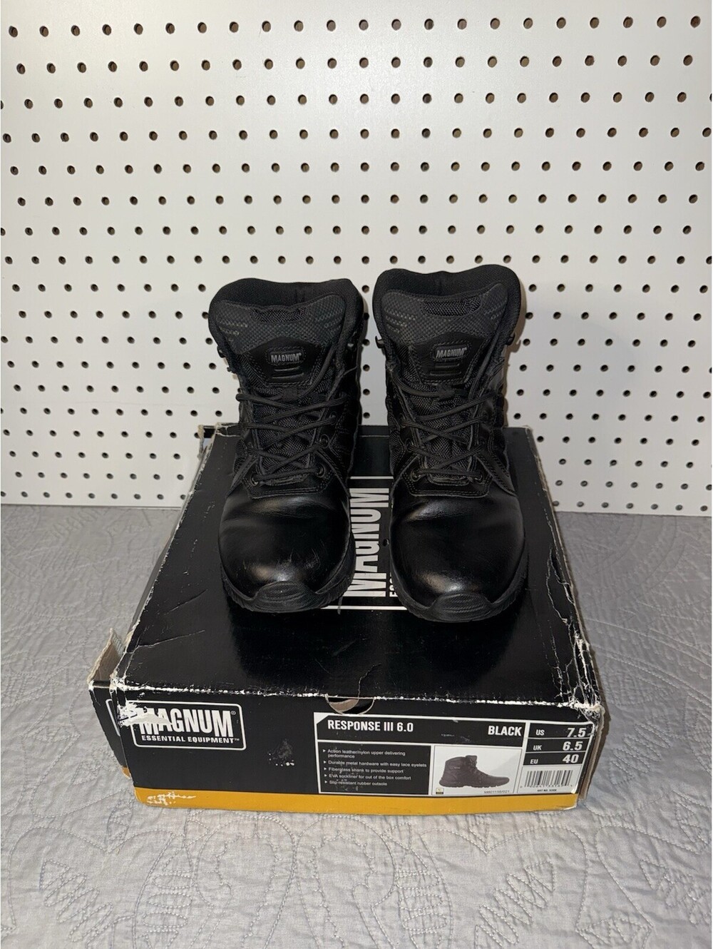 🎅🏻 Mens Magnum Response III 6.0 5209 Black Tactical Boots Size 7.5